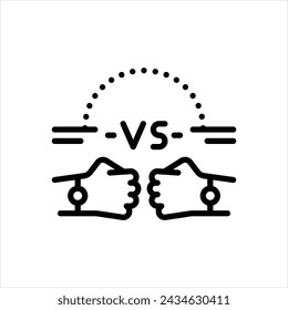 Vector black line icon for challenge