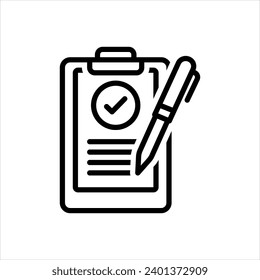 Icono de línea negra del vector para comprobar