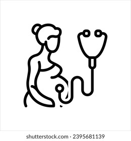 Vektorsymbol für schwarze Linie für Checkup