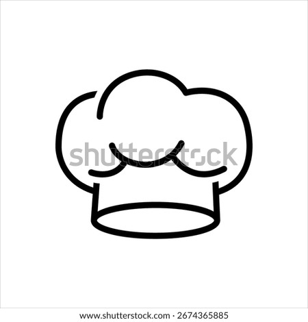 Vector black line icon for chef hat