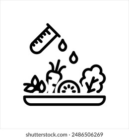 Vector black line icon for chemical additives