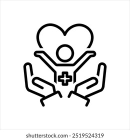 Icono de línea negra de Vector para la salud infantil