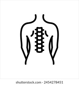 Icono de línea negra de Vector para quiropráctica