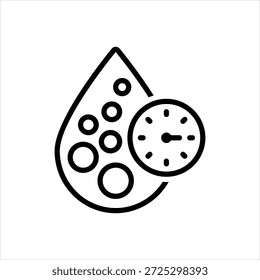 Vector black line icon for cholesterol level