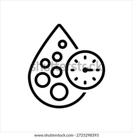 Vector black line icon for cholesterol level