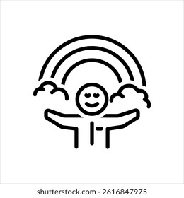 Vector black line icon for chromotherapy