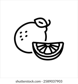 Vector black line icon for Citrus fruit