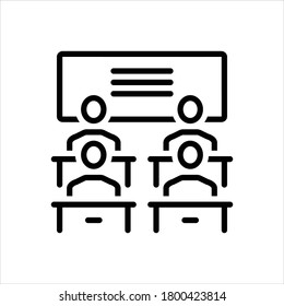 Icono de línea negra del vector para aula