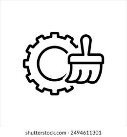 Vector black line icon for cleaner