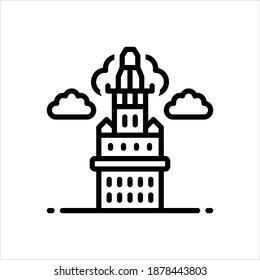 vector black line icon for cleveland