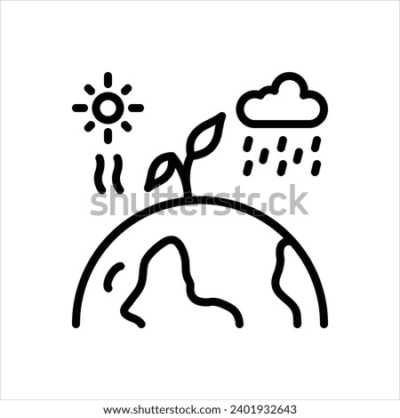 Vector black line icon for climate