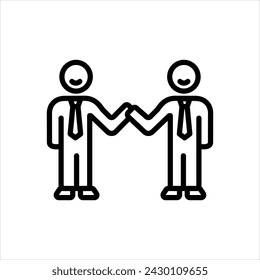 Vector black line icon for co worker