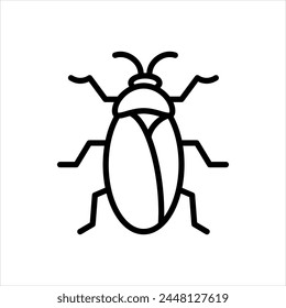 Vector black line icon for cockroach