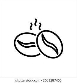 Vector black line icon for coffee beans