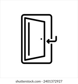 Vector black line icon for come