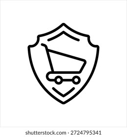 Icono de línea negra de Vector para la cresta del comercio