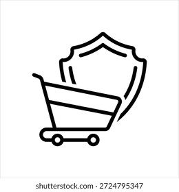 Icono de línea negra de Vector para la cresta del comercio