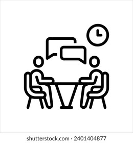 Vector black line icon for communication