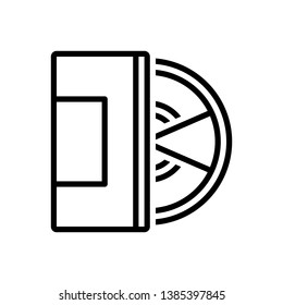 Vector black line icon for compact disc