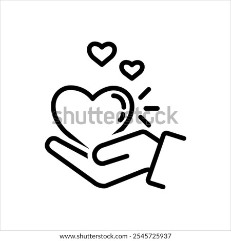 Vector black line icon for compassionate