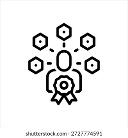 Icono de línea negra de Vector para el marco de competencias