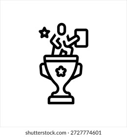 Icono de línea negra de Vector para el reconocimiento de competencia