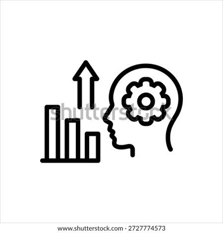 Vector black line icon for competence development