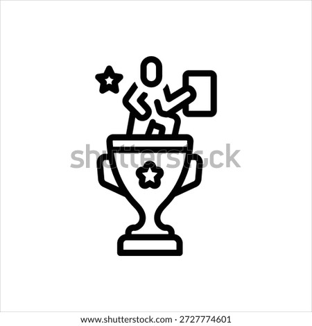 Vector black line icon for competence recognition