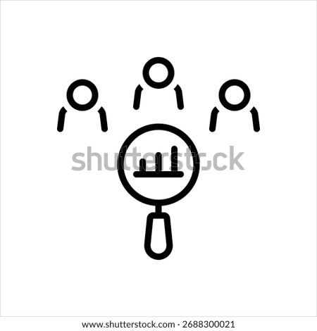 Vector black line icon for competitor analysis