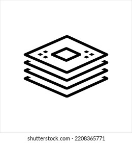 Vector black line icon for composite