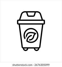 Ícone de linha preta de vetor para caixa de compostagem