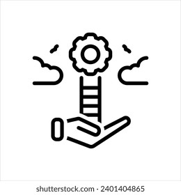 Vector black line icon for concept