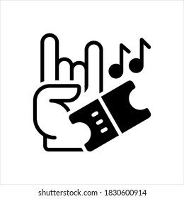 Vektorschwarze Linie Symbol für das Konzert