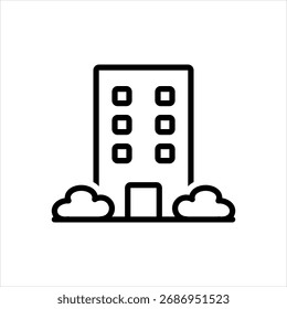 Ícone de linha preta vetorial para condo