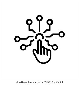 Icono de línea negra del vector para conectar