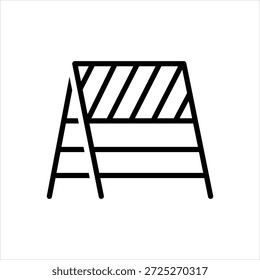 Vector black line icon for construction sign