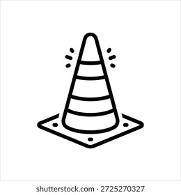 Vektor schwarze Linie Symbol für Bau-Kegel