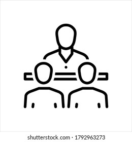 Vector black line icon for consultant