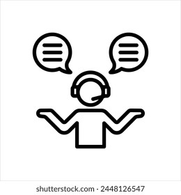 Icono de línea negra de Vector para consultor 