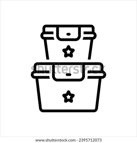 Vector black line icon for container