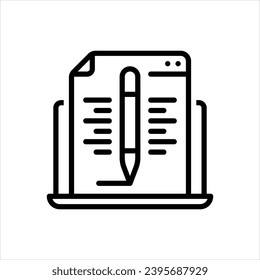 Vector black line icon for content