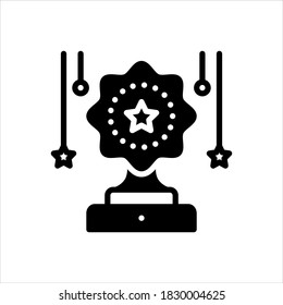 Vector black line icon for contest