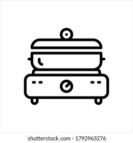Vector black line icon for cooking