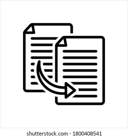 Vector black line icon for copy