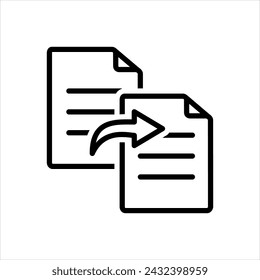Vector black line icon for copy