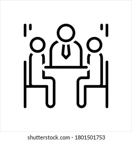 Vector black line icon for council