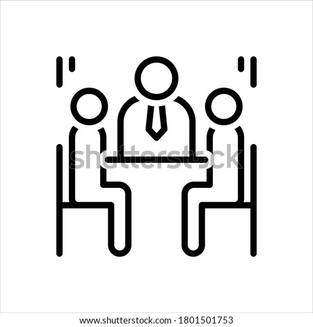 Vector black line icon for council