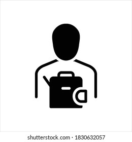Vector black line icon for counselor