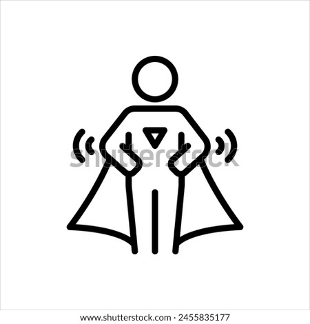 Vector black line icon for courage
