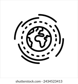 Vector black line icon for coverage